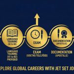 A calendar and timeline graphic showing the India to Germany nursing journey