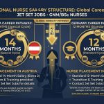 Austrian euro notes with 14 marked and a nurse uniform in background