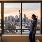 Indian nurse reading about nursing jobs in Germany