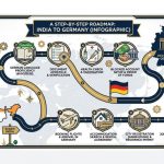 Indian nurse preparing for the FSP medical German exam with clinical notes and a stethoscope