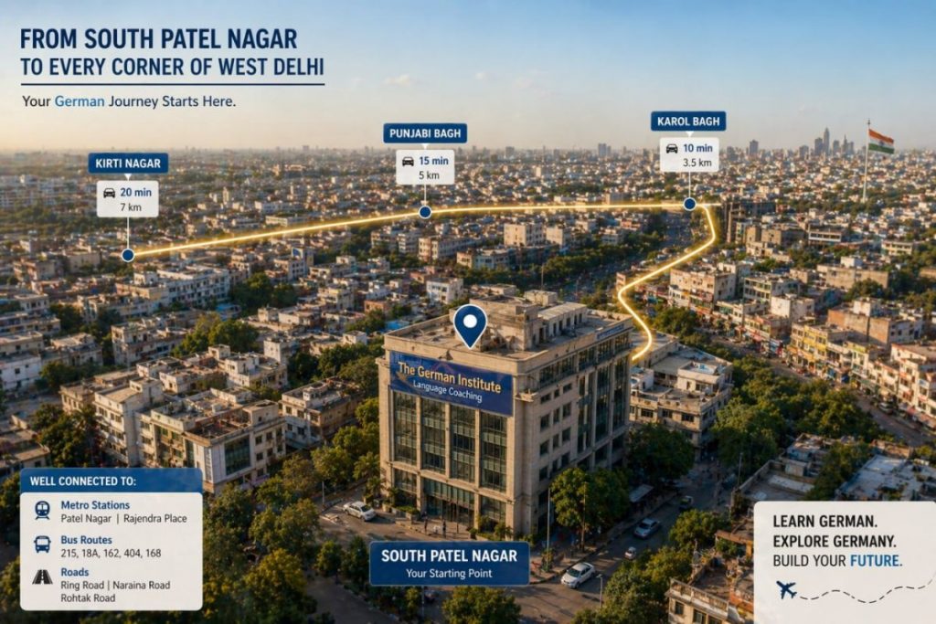 Students at the best German language institute in West Delhi at Jet Set Jobs Patel Nagar
