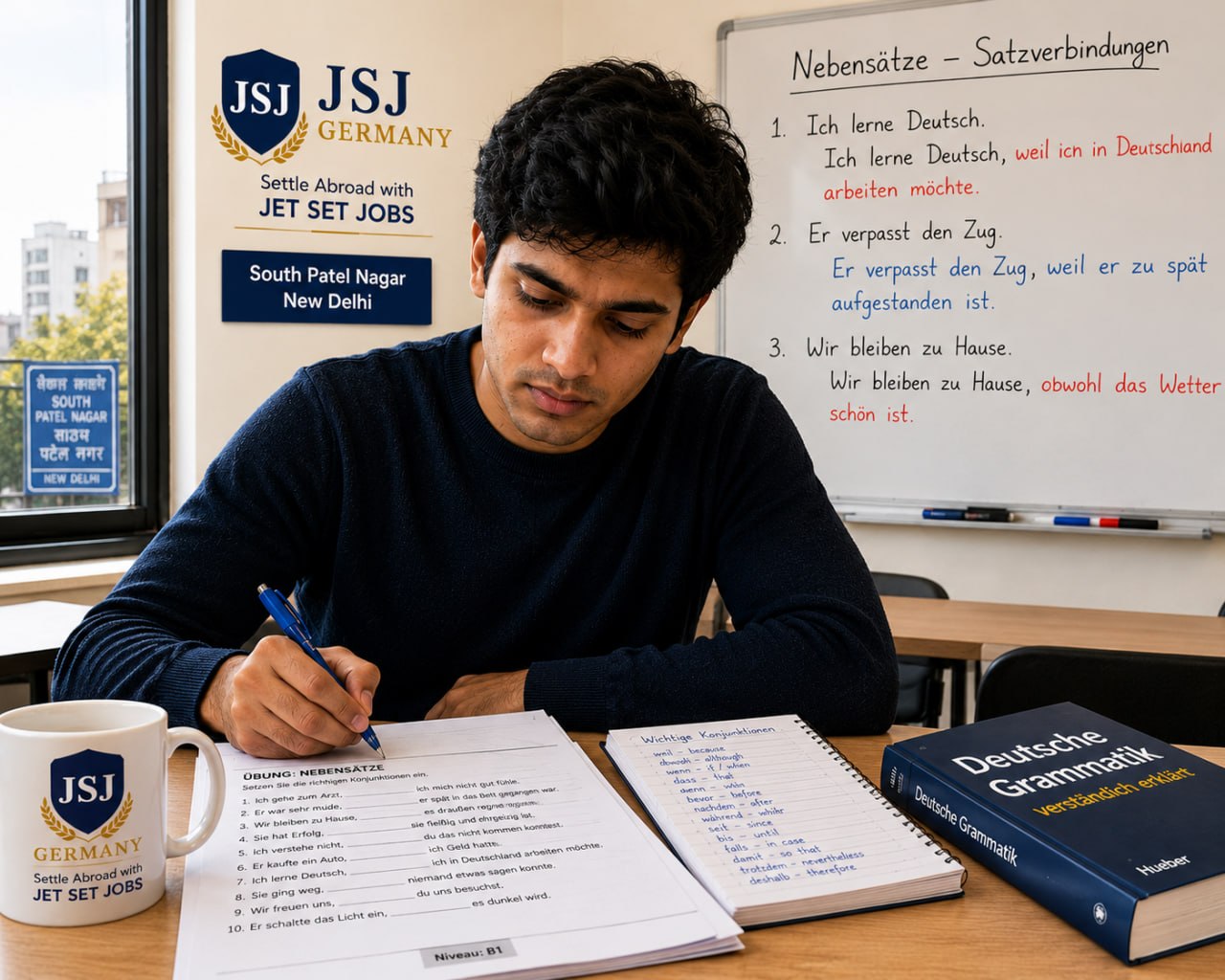 German B1 coaching intermediate level class at Jet Set Jobs South Patel Nagar New Delhi