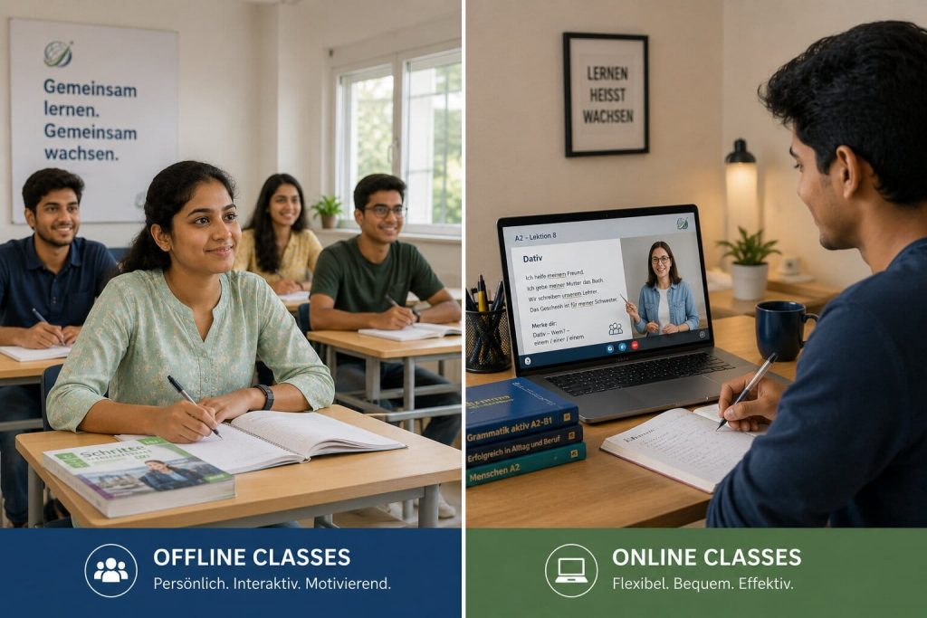 Offline vs online German classes Delhi — Jet Set Jobs South Patel Nagar