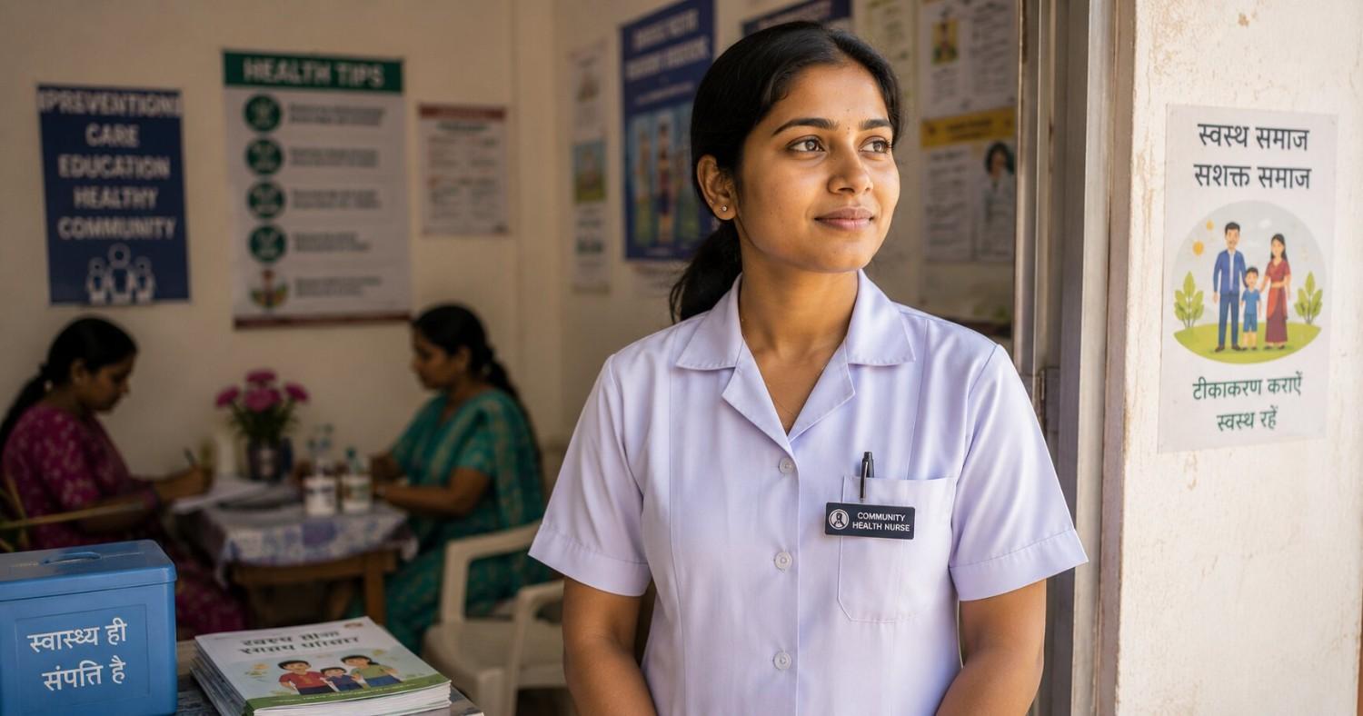 Indian community health nurse confidently considering a nursing career move to Germany