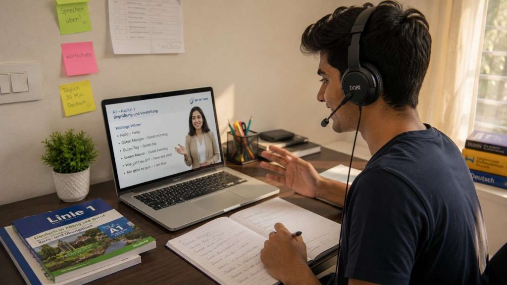Indian Ausbildung trainee working a weekend part-time job in Germany