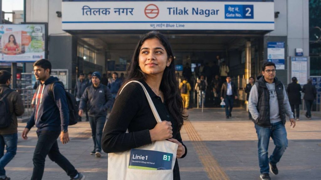 Students from Hari Nagar commuting to German language classes at Jet Set Jobs South Patel Nagar New Delhi