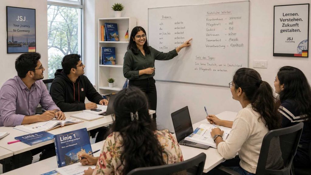 German language classes in East Delhi - Jet Set Jobs students from Laxmi Nagar and Mayur Vihar