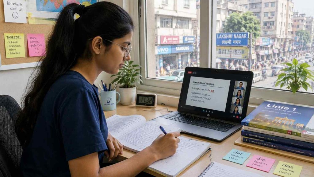 German language classes in Saket - Jet Set Jobs students in a Delhi classroom