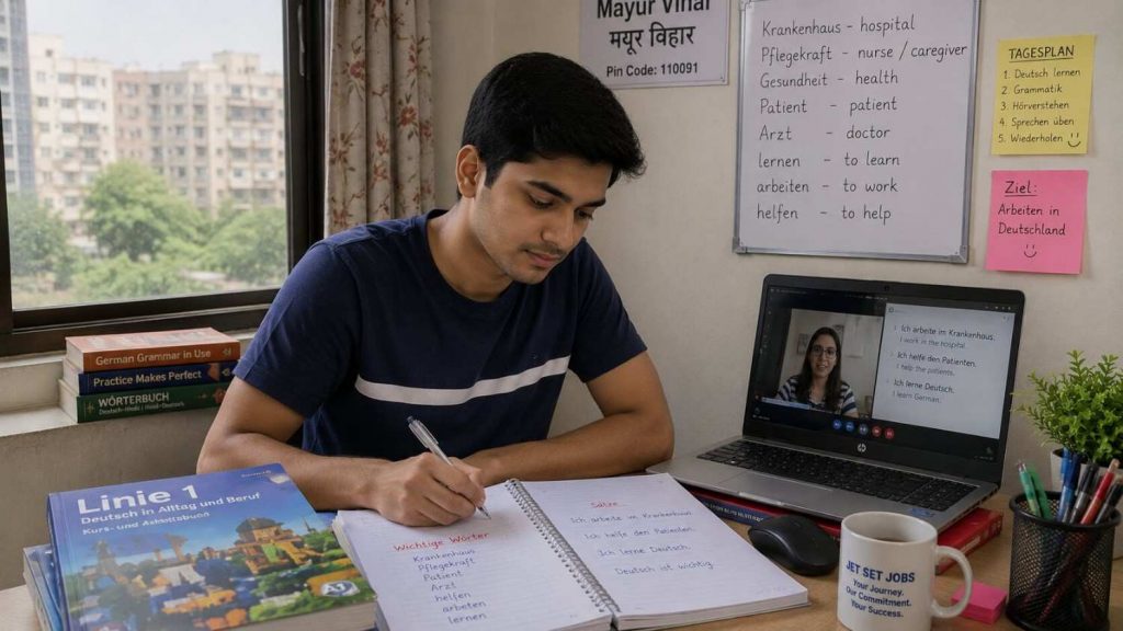 German language classes in Mayur Vihar - Jet Set Jobs students from East Delhi