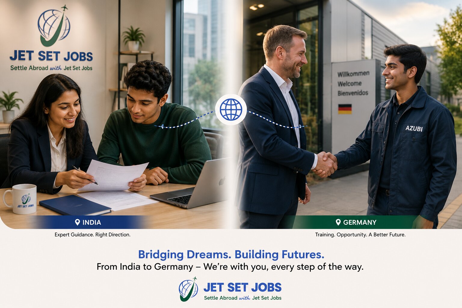 A professional meeting between Indian and German partners discussing the Ausbildung programme - representing the JSJ and Destination Germany collaboration