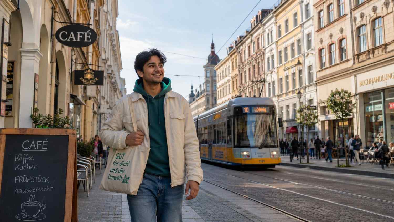 Indian Ausbildung trainee exploring an affordable German city