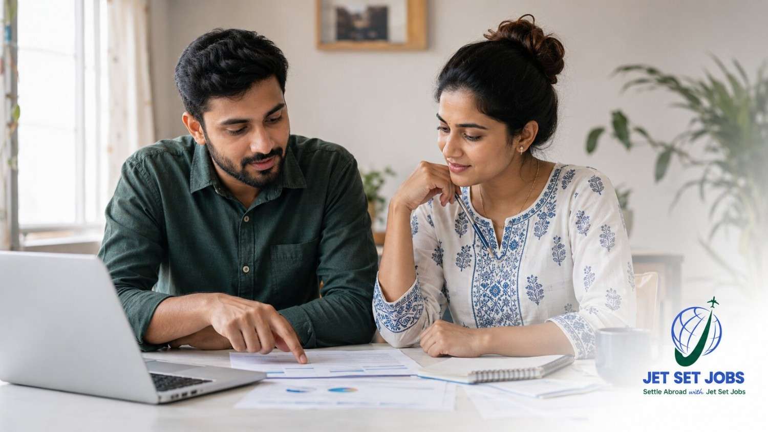Married Indian couple honestly discussing family plans around an Ausbildung in Germany