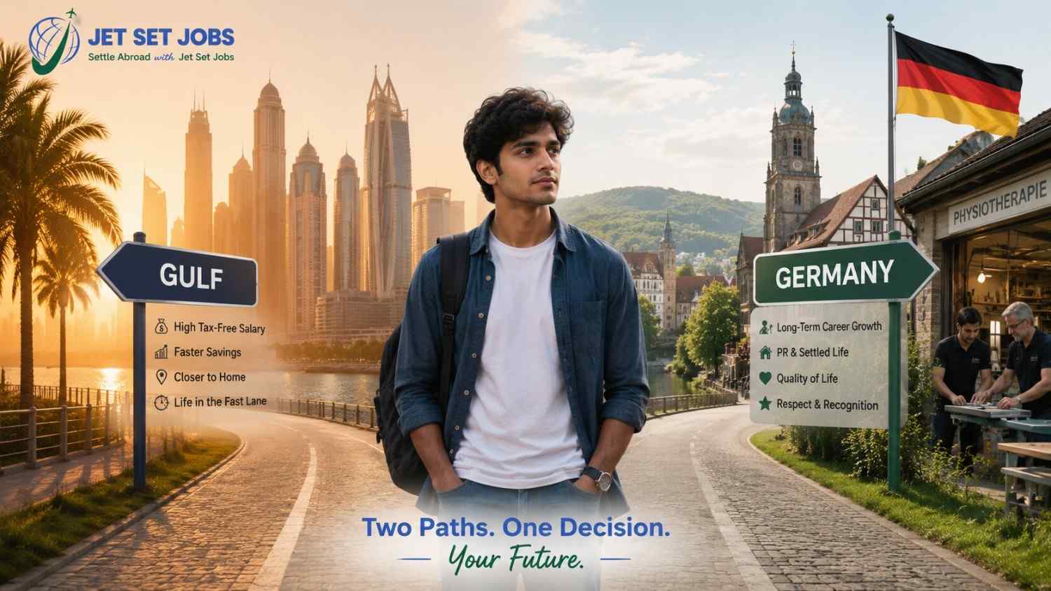 Indian student comparing a career in the Gulf with an Ausbildung in Germany