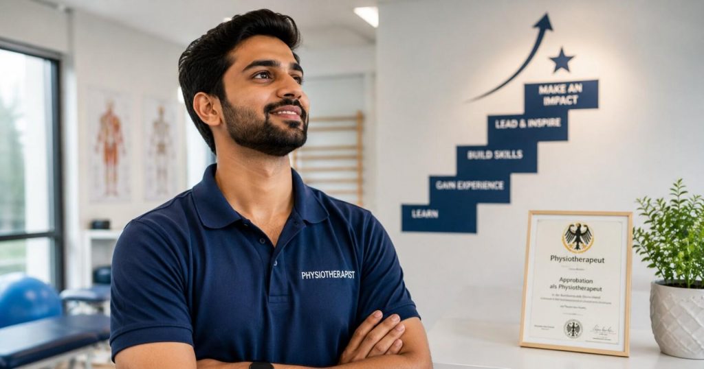 Indian physiotherapist career salary growth from entry level to experienced in Germany in 2026