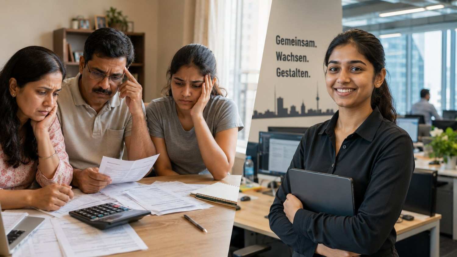 Cost comparison concept of expensive private MBBS in India versus a paid Ausbildung in Germany