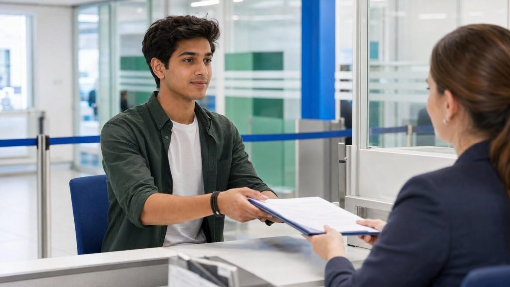 Indian Ausbildung applicant attending a German National visa appointment at a VFS centre